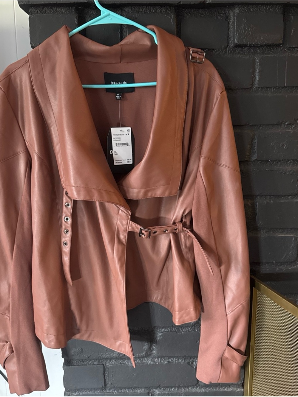 Nordstrom Pebbled Faux Leather Jacket in Brown